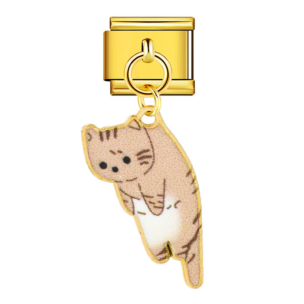 Wholesale 5pcs  Italian Charm Bracelet 9mm DIY  cute hookCreative Stainless Steel Composable Bracelet