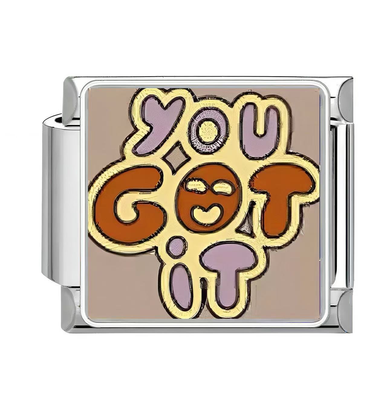 Wholesale Italian Charm Bracelet 9mm DIY English Pattern  Creative Stainless Steel Composable Bracelet