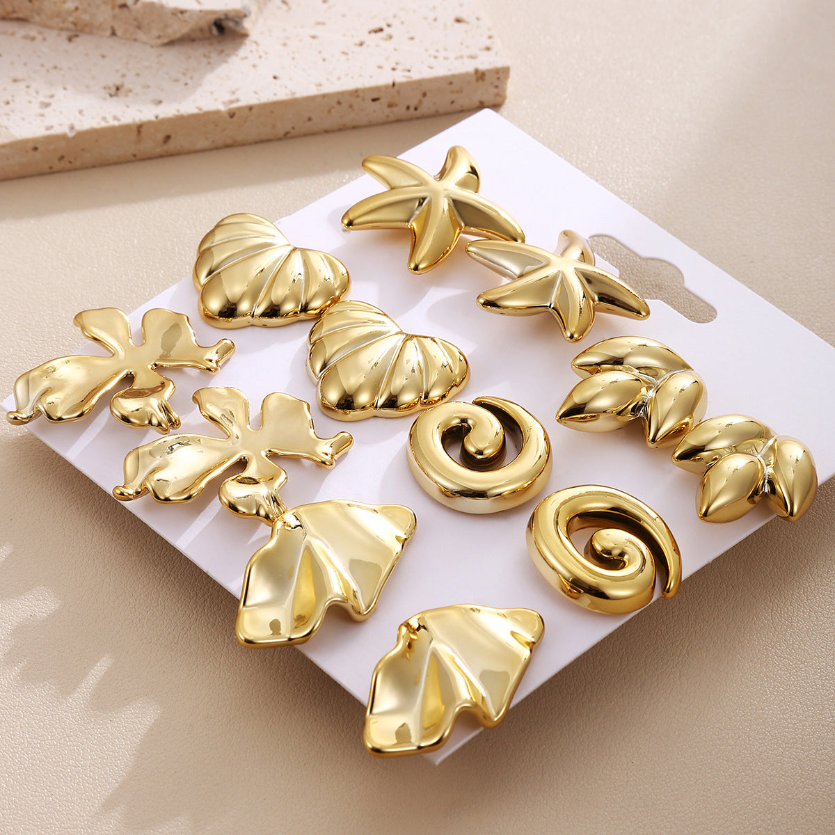 Wholesale Irregular Geometric Heart-Shaped Earring Set