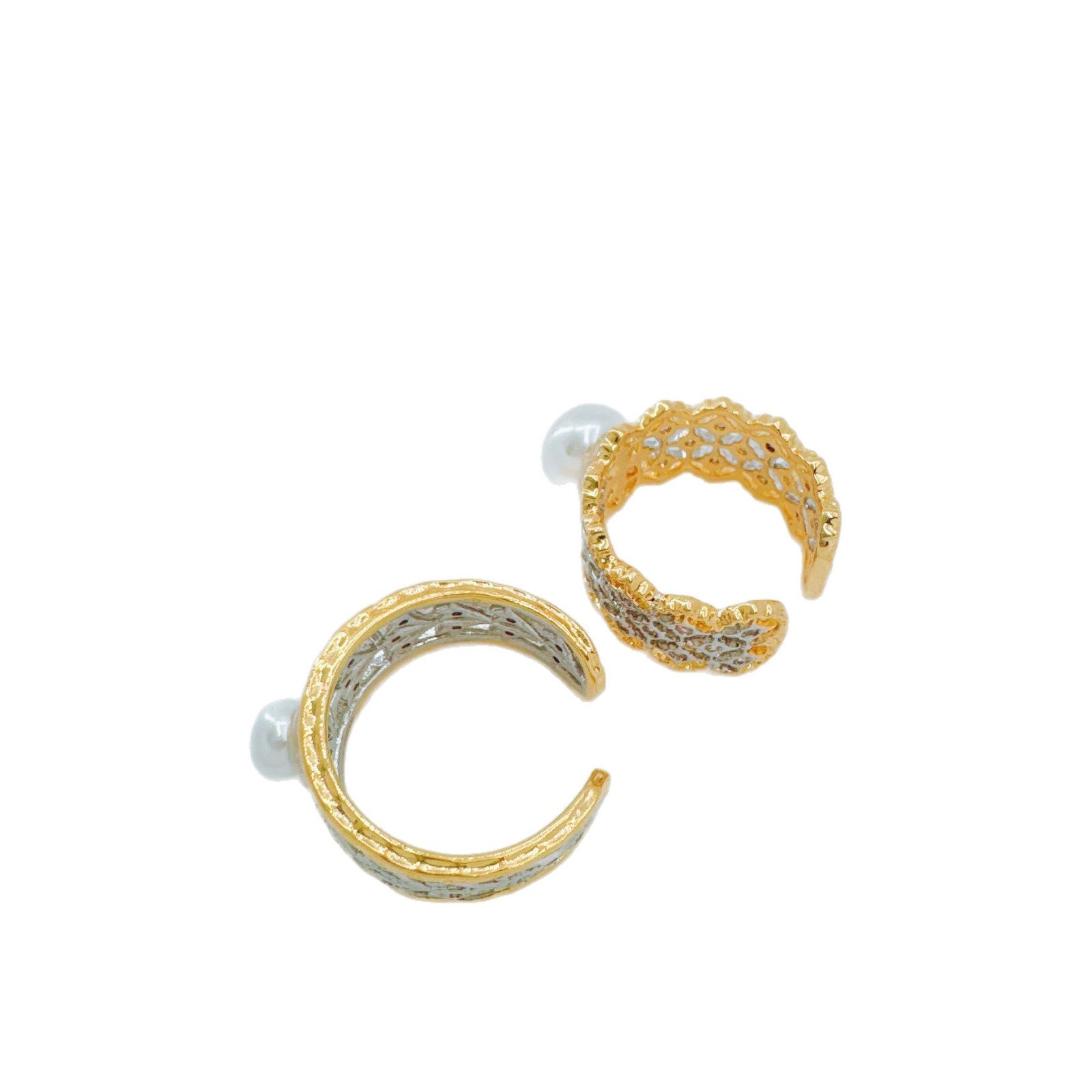 Wholesale Italian Lace Edge Design Ring Mount Gold Plated Copper DIY Jewelry Accessory for Everyday Wear