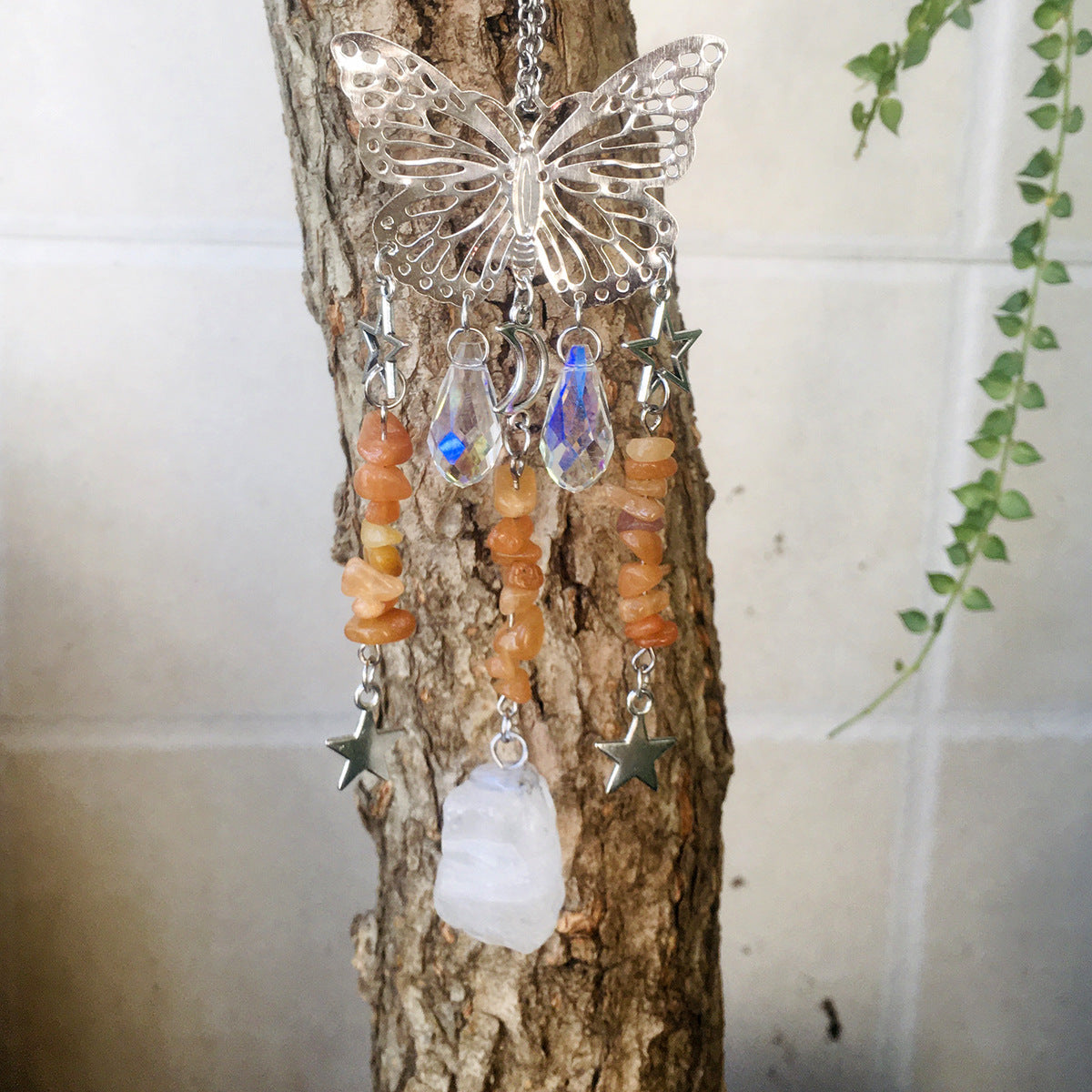 Wholesale Butterfly Energy Gravel Sun Catcher Wind Chime Crystal ACC-WS-RongGuan005