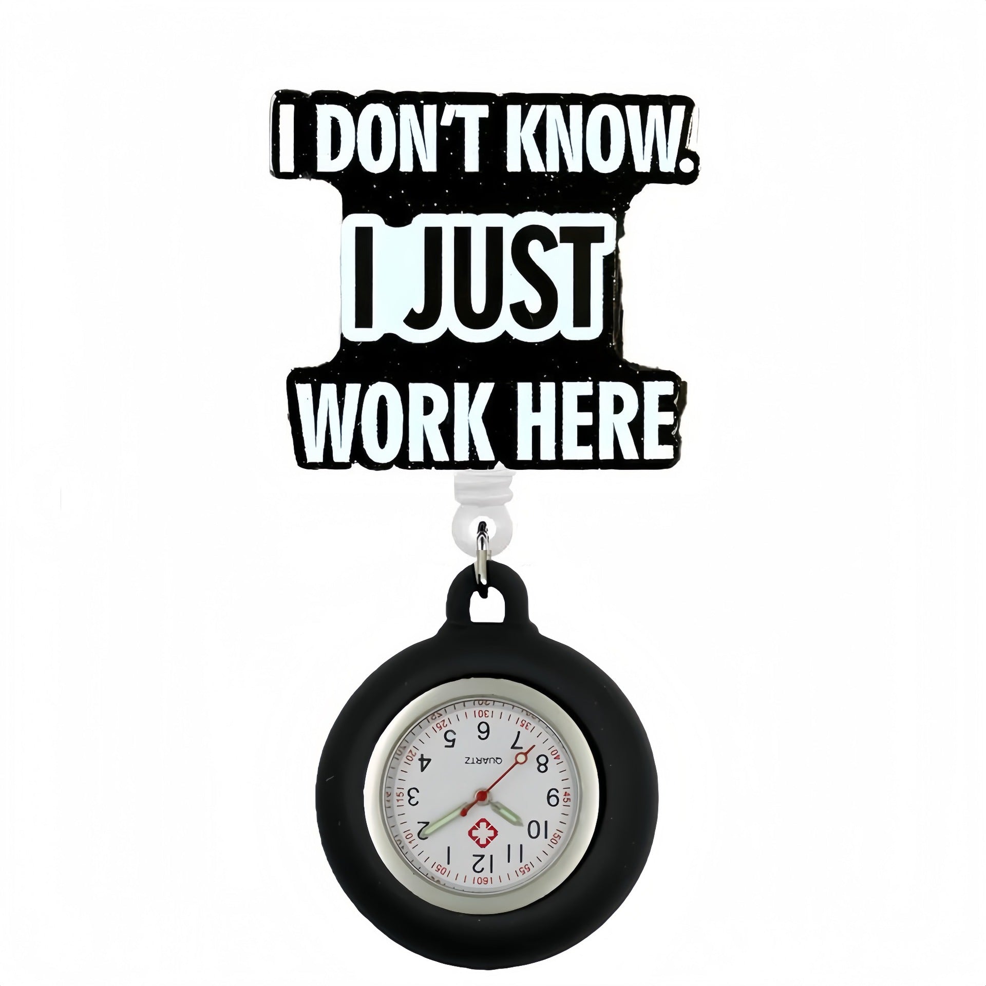 Wholesale Cute Cartoon Pocket Watch Acrylic Retractable Clip Badge Keychain