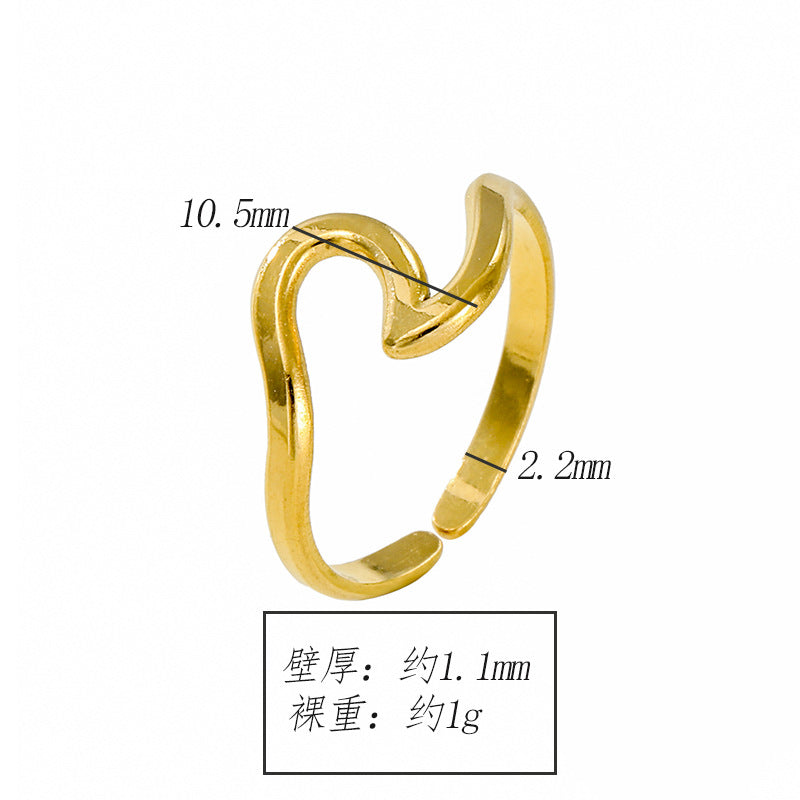 Wholesale titanium steel crown opening non-fading niche ring