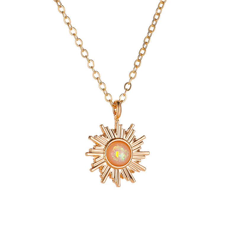 Wholesale Opal Sun Moon Necklace ACC-NE-QW006