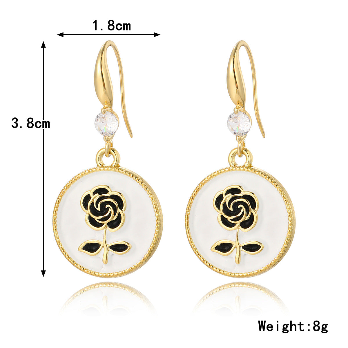 Wholesale Exaggerated Flower Earrings Metal Rose Earrings ACC-ES-ManYi009