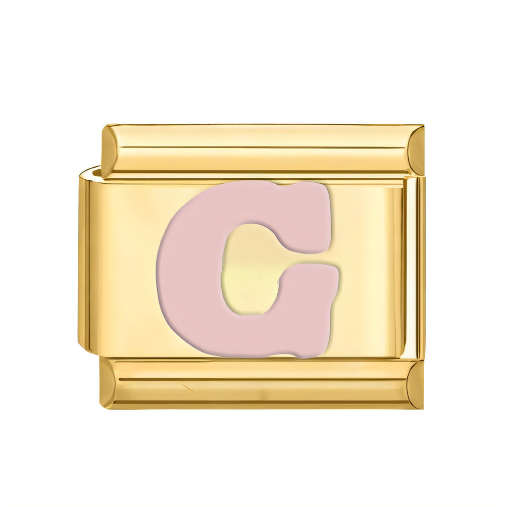 Wholesale ltalian Charms DlY Composable Bracelet Letter Module Stainless Steel DlY Bracelet