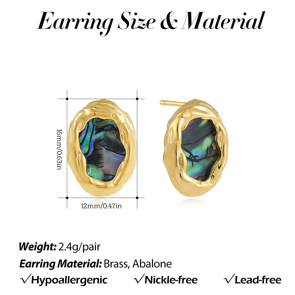Wholesale 18K gold natural pearl shell abalone shell necklace ring