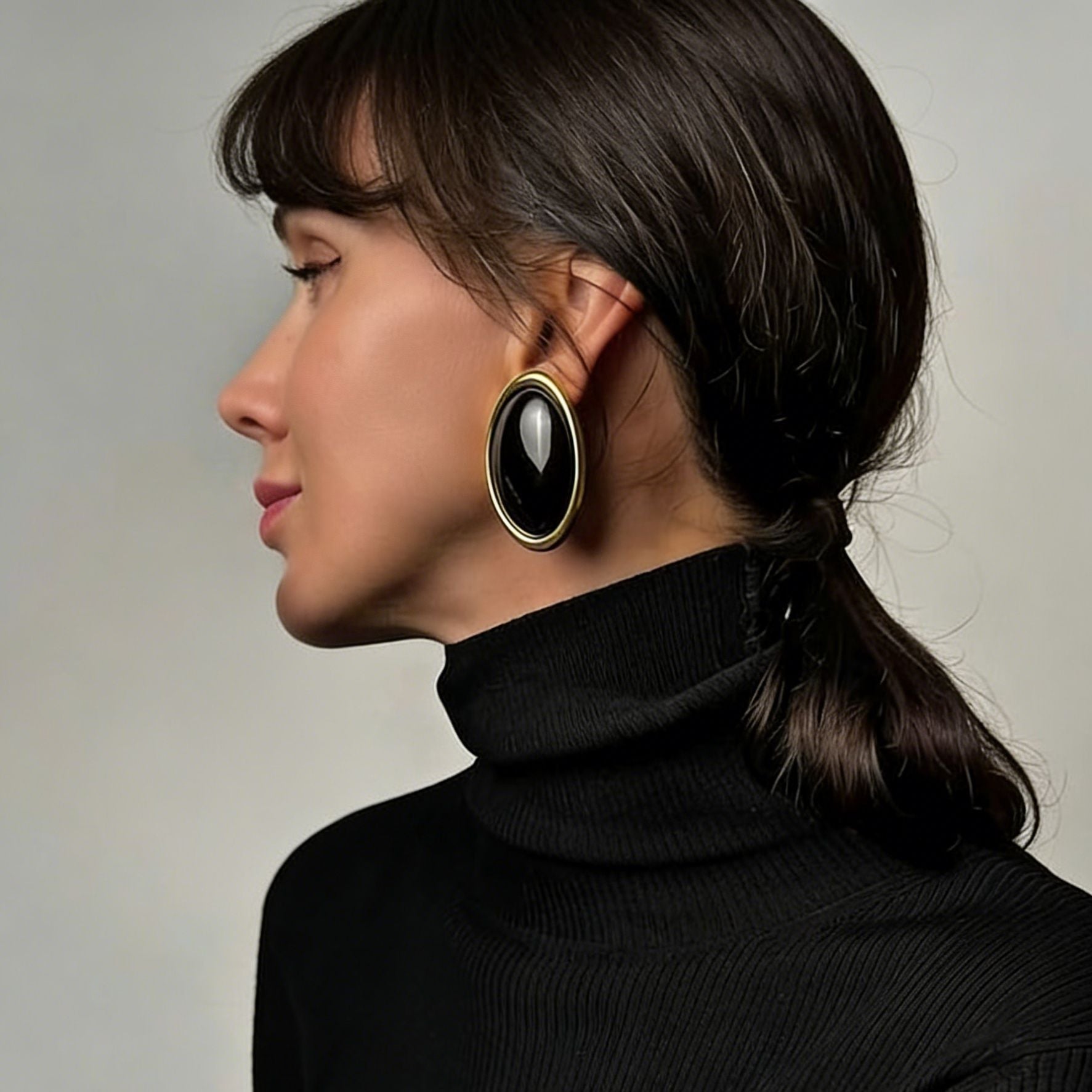Wholesale Retro Oval Resin Earrings Crimson Agate Effect Party Fashion Accessory