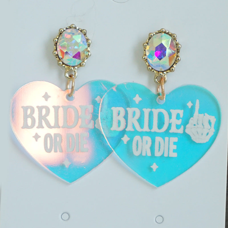 Wholesale 2 Pairs/pack Wedding Bridesmaid Jewelry Floral Pearl Laser Acrylic Earrings ACC-ES-HY078