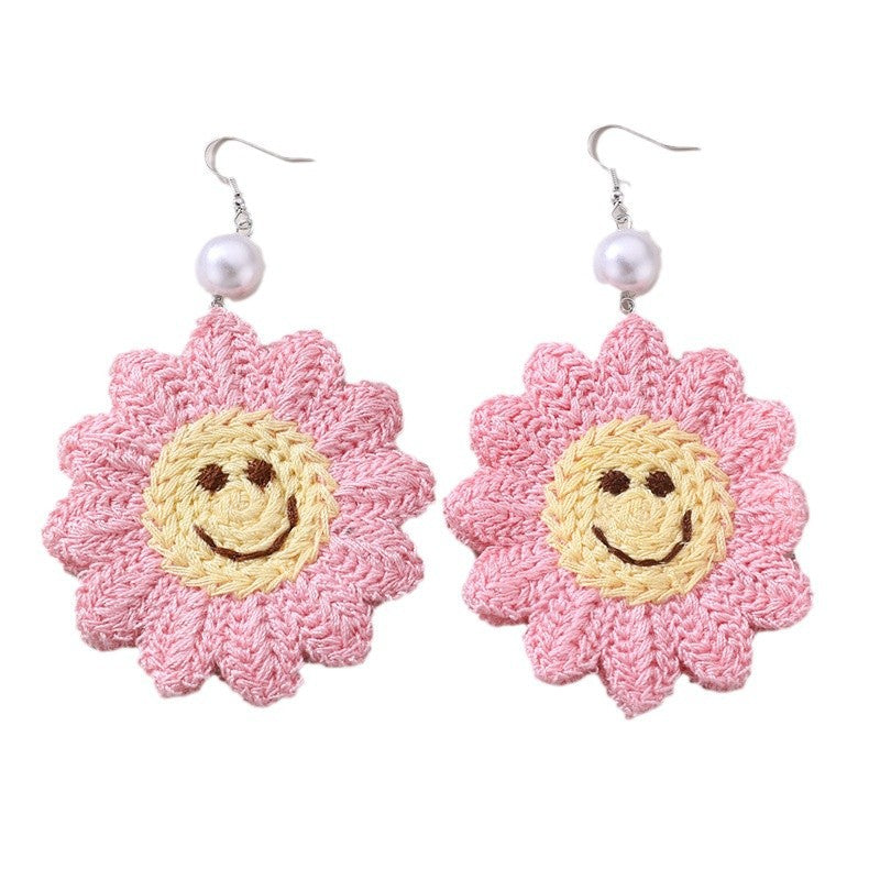 Wholesale Smiley Sunflower Cartoon Earrings