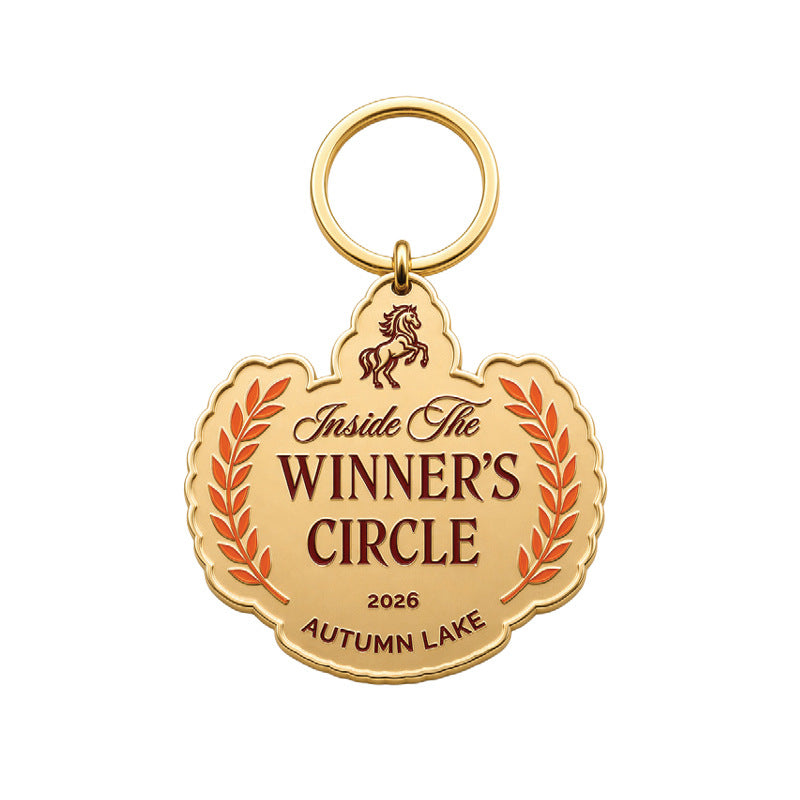 Wholesale Alloy Horse Racing Keychain Winner Jockey Medal Sports Car Key Accessory