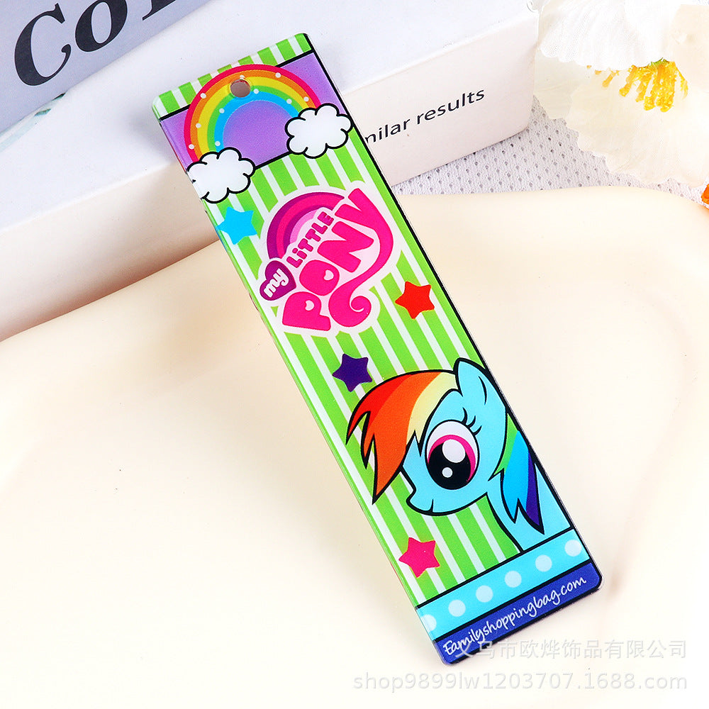 Wholesale 10pcs Cartoon Acrylic Double-sided Bookmark