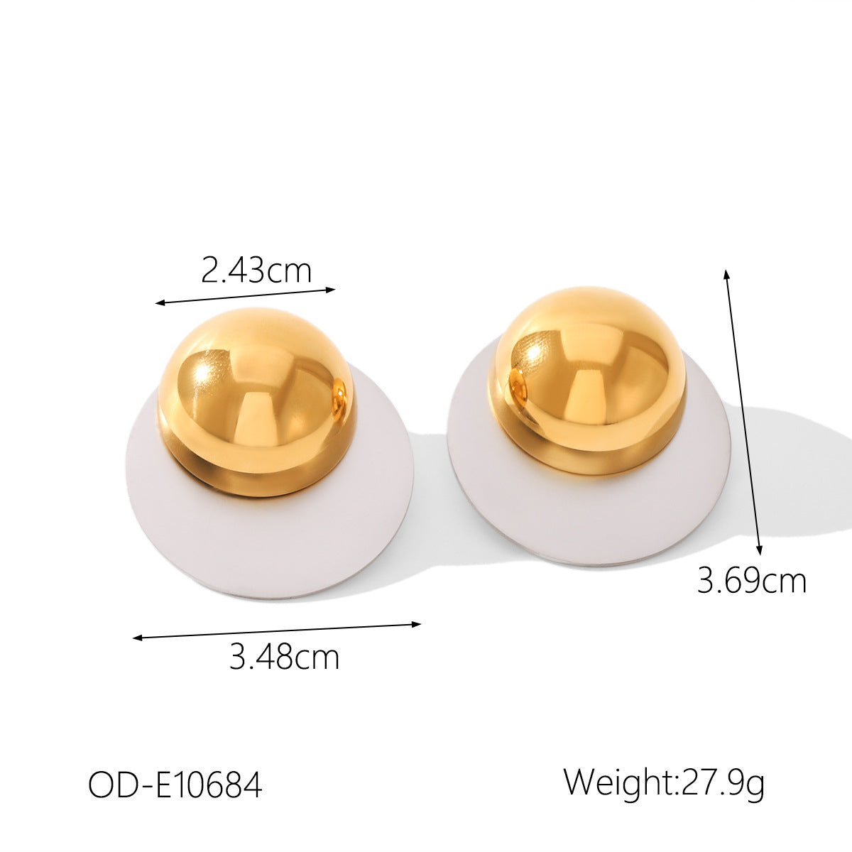 Wholesale Stainless Steel Semi-circular Stitching Round Earrings