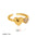 Wholesale  18K Gold Inlaid Zircon Love Ring Star Moon Tail Ring Double Heart-shaped Open Ring