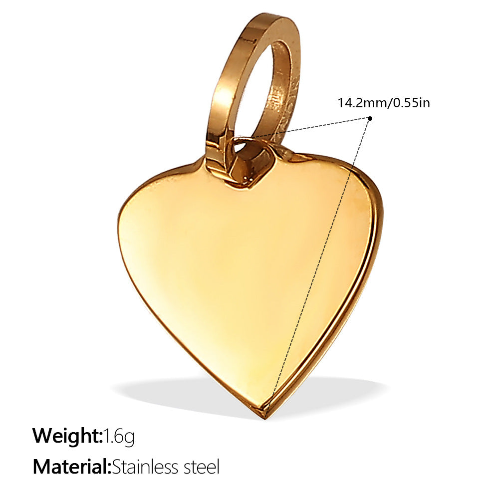 Wholesale  Variety of Peach Heart Stainless Steel Pendant Accessories Collection Lava Diamond Heart DIY Necklace Jewelry
