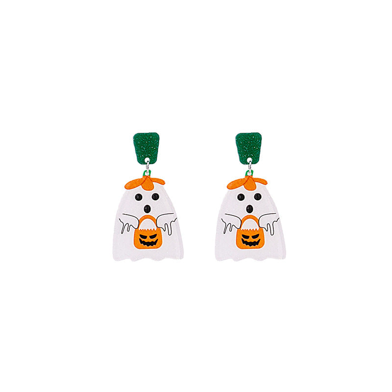 Wholesale Halloween Cartoon Ghost Acrylic Earrings ACC-ES-MDD044