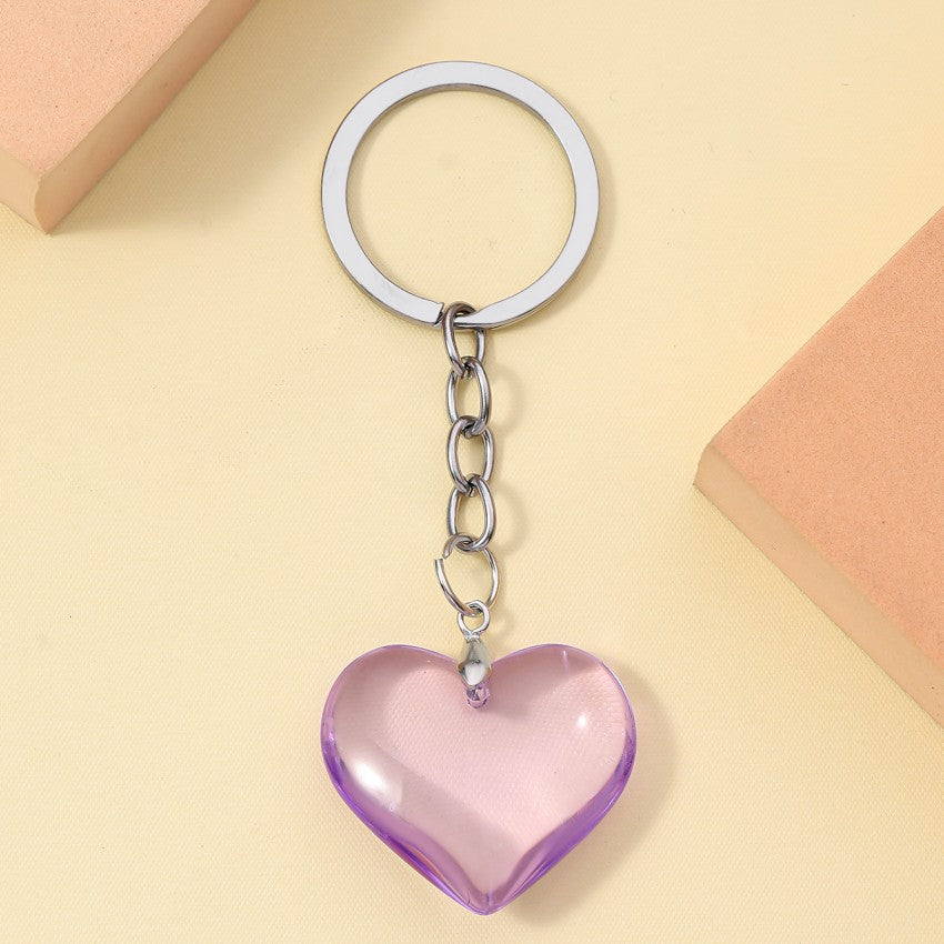 Wholesale 3D Colorful Glass Heart Keychains ACC-KC-RongRui010