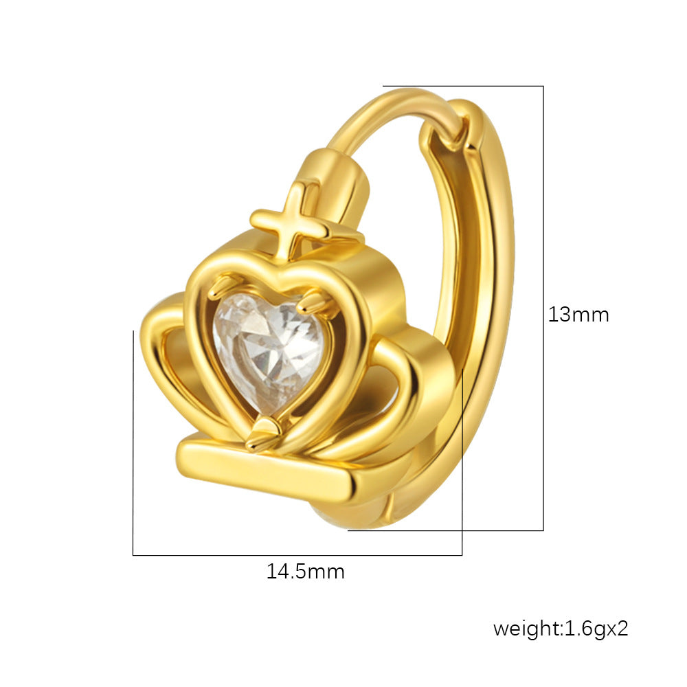 Wholesale Zircon Earrings Stainless Steel 18K Plated Trendy Jewelry Accessory for Women