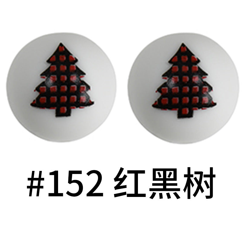 Wholesale 50pcs 15mm Western Style Leopard Skull Color Aztec Printed Silicone Balls Beads ACC-BDS-HeSheng006