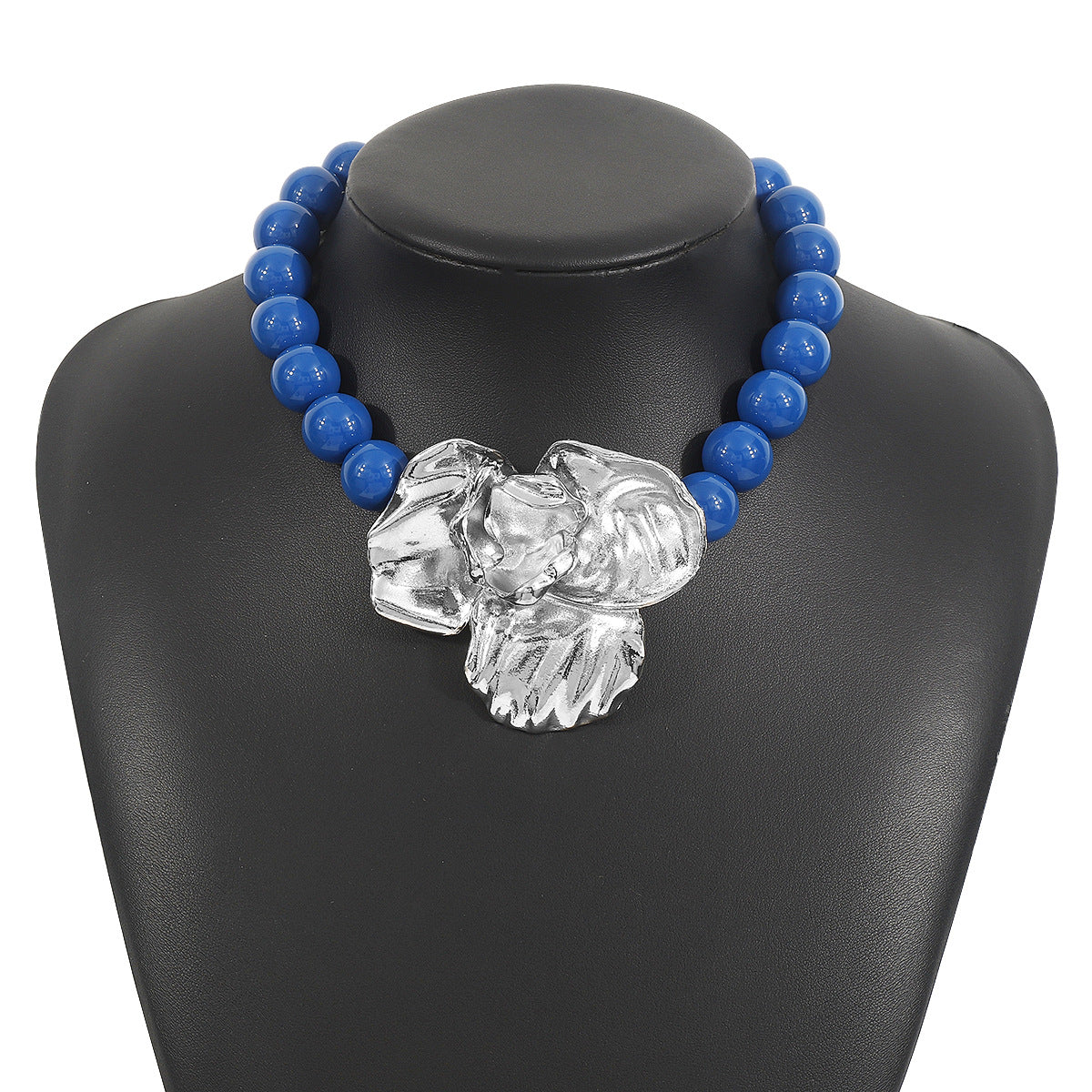 Wholesale Exaggerated Personality Flower Pendant Neck Chain Multicolor Beaded Necklace