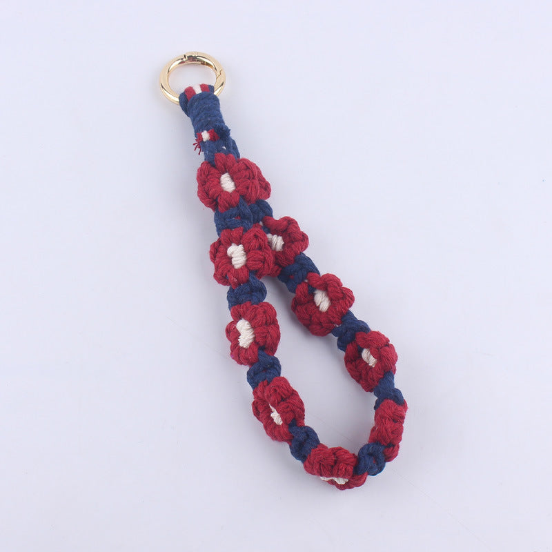 Wholesale Handmade Weaving Cotton Cord Daisy Keychain ACC-KC-GuangTian019