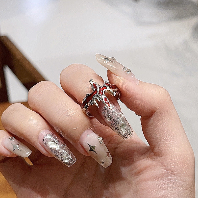 Wholesale Enamel Folds Irregular Retro Stacking Open Ring Adjustable Rings ACC-RS-JiuHao012