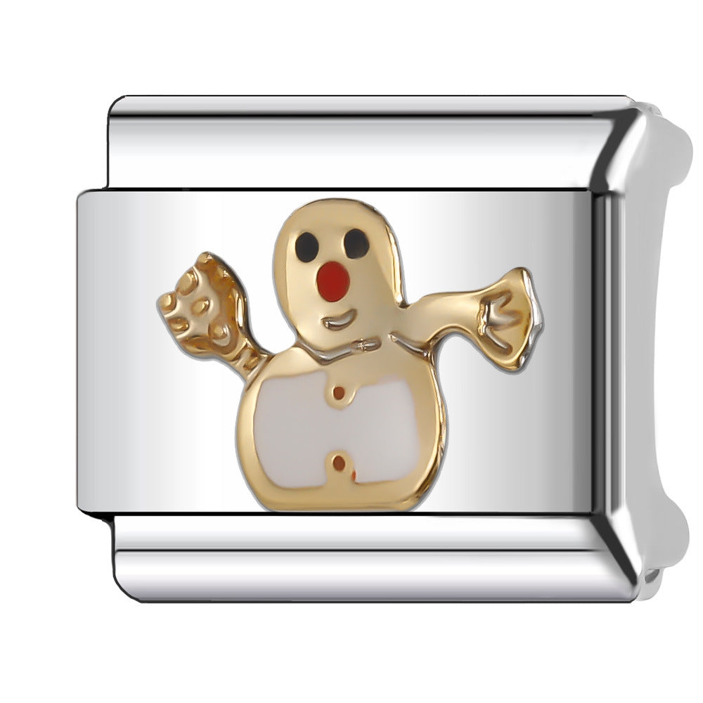 Wholesale Italian Charm Bracelet 9mm DIY Splicing Christmas Series Stainless Steel Composable Bracelet