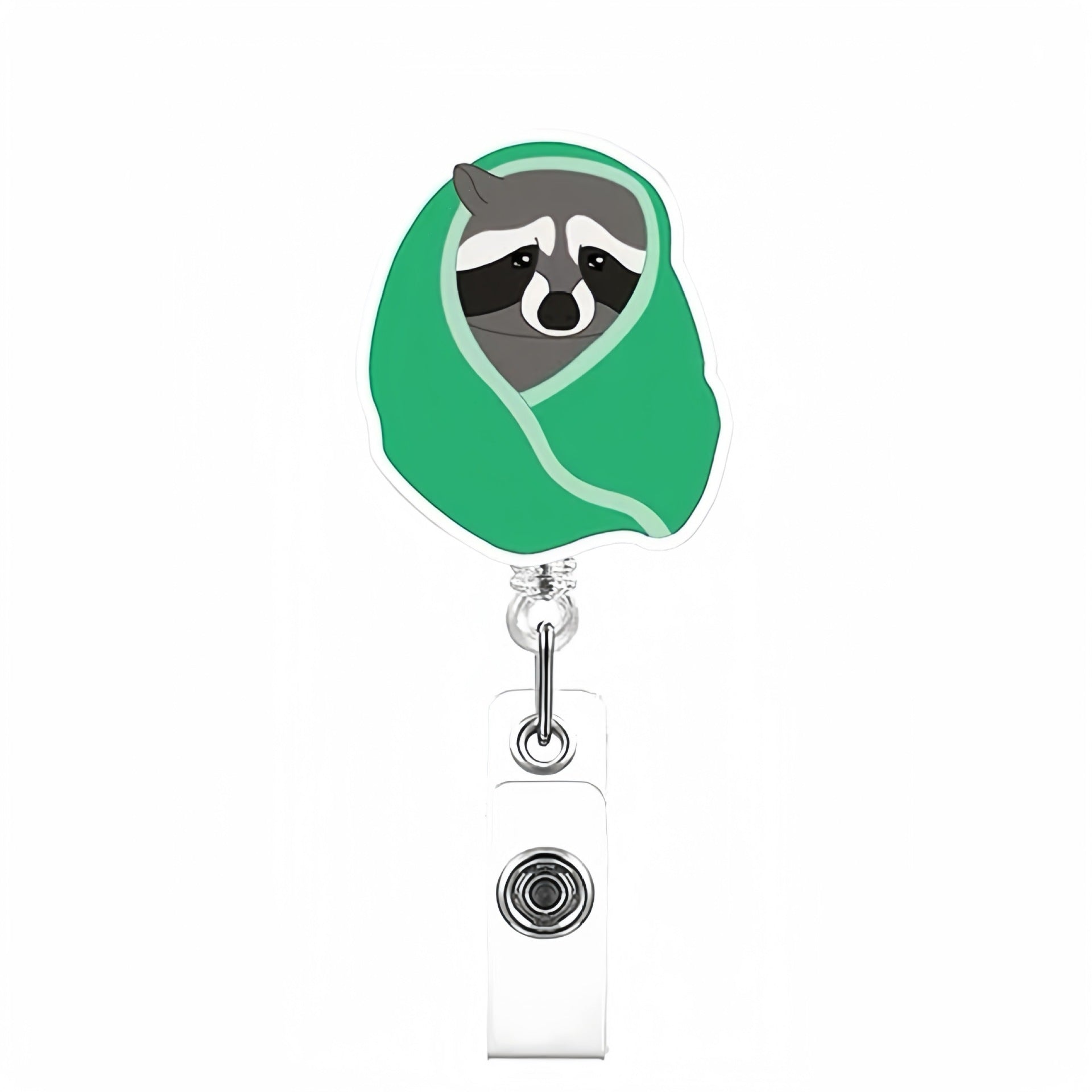 Wholesale Funny Raccoon Badge Reels Keychains