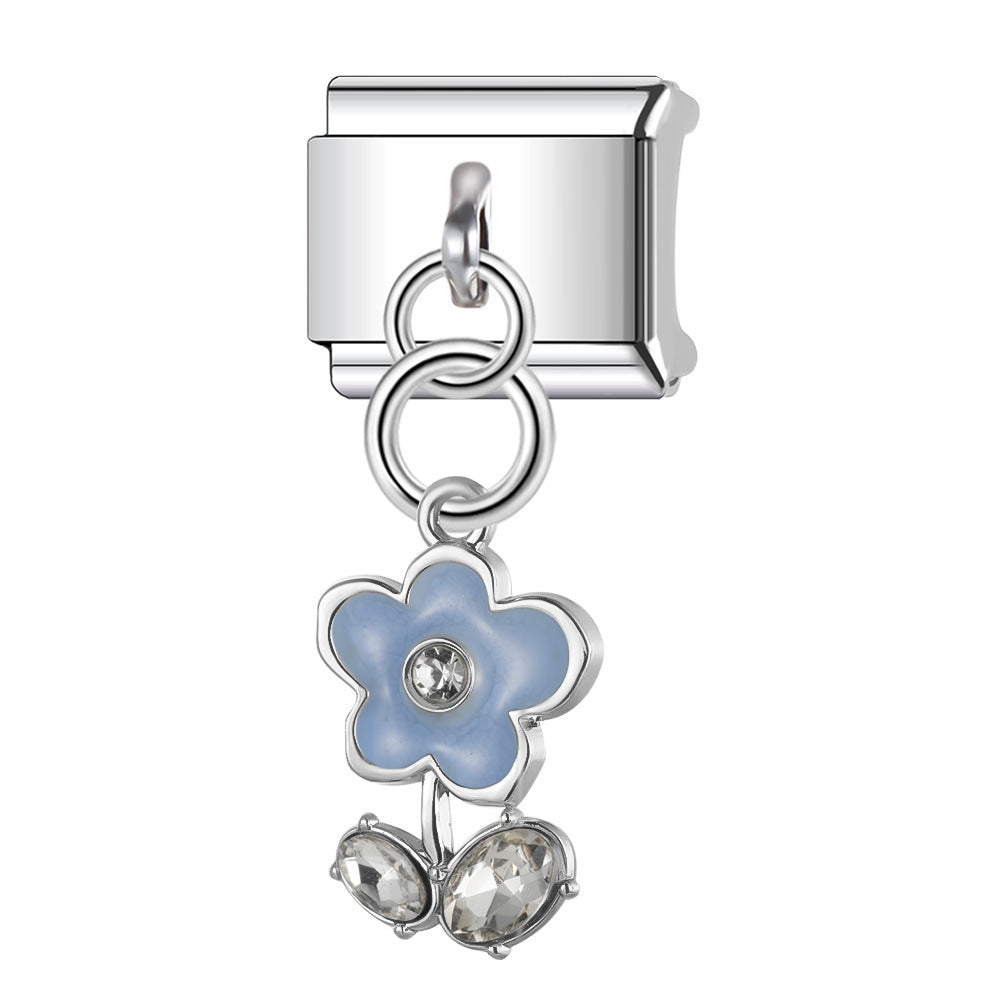 Wholesale Italian Charm Bracelet 9mm DIY Splicing Cute Pattern Stainless Steel Composable Bracelet