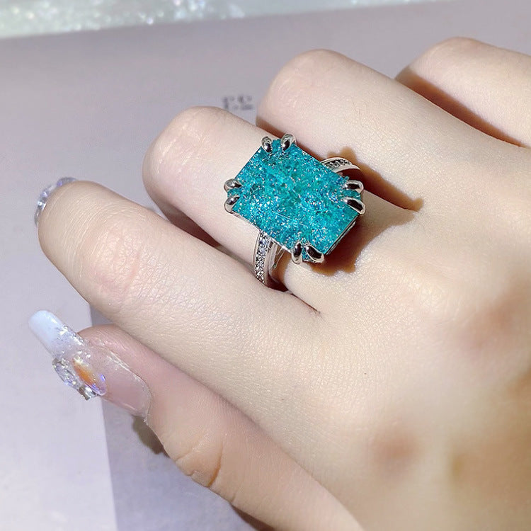 Wholesale  Ice Flower Gem Ring Fashion Cubic Zirconia Stone Ring