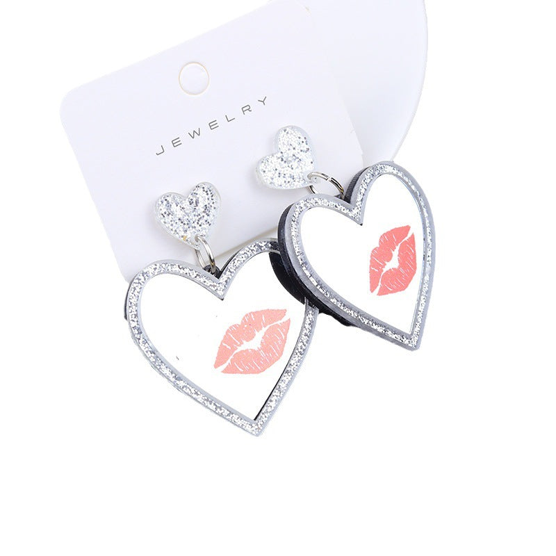 Wholesale  Skull Pocket Knife Mirror Heart Lip Earrings