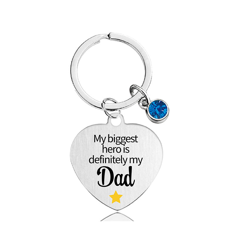Wholesale Color Printed Blue Diamond Family Affection Inspirational Gift Metal Keychain Creative Keychain ACC-KC-Ganggu022