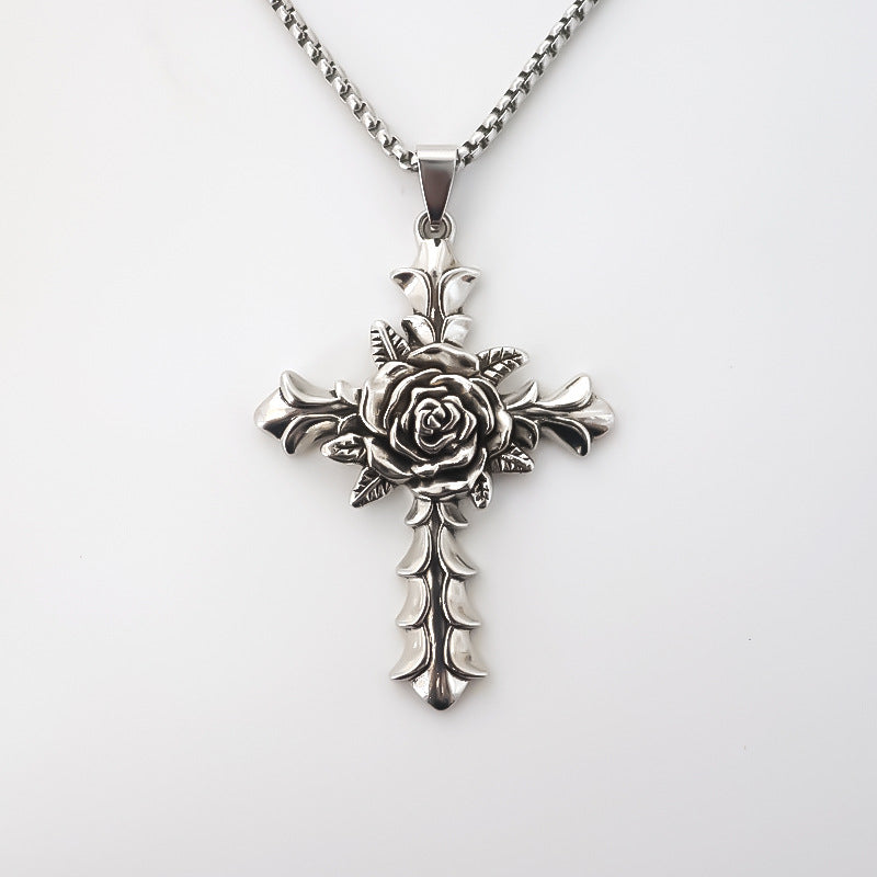 Wholesale Stylish Cross Pendant Necklace Alloy Electroplated Fashion Jewelry Accessory For Women