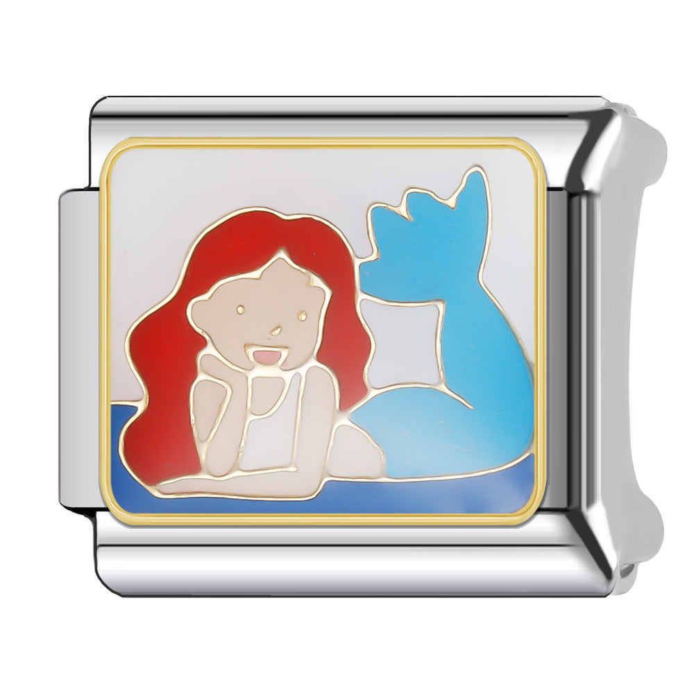 Wholesale Italian Charm Bracelet 9mm DIY Splicing Stainless Steel Holiday Tourism Landmark Composable Bracelet