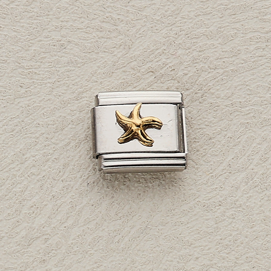 Wholesale 10pcs Italian Charm Bracelet 9mm DIY Splicing Marine Life Stainless Steel Composable Bracelet