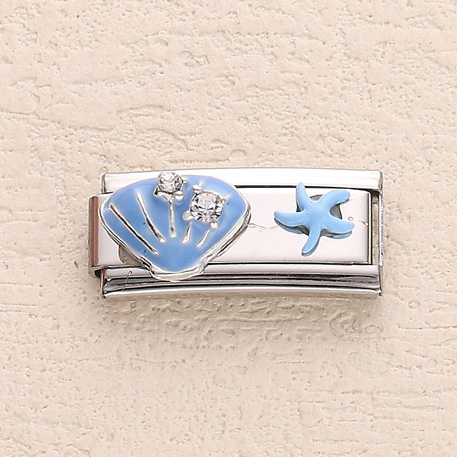 Wholesale 10pcs Italian Charm Bracelet 9mm DIY Splicing Cute Creative Stainless Steel Composable Bracelet