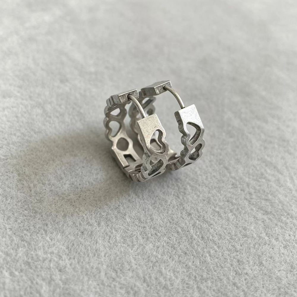 Wholesale Stainless Steel Geometric Open Ear Cuff - Hollow Design Earring Fashion Accessory for Party Boutique Resale