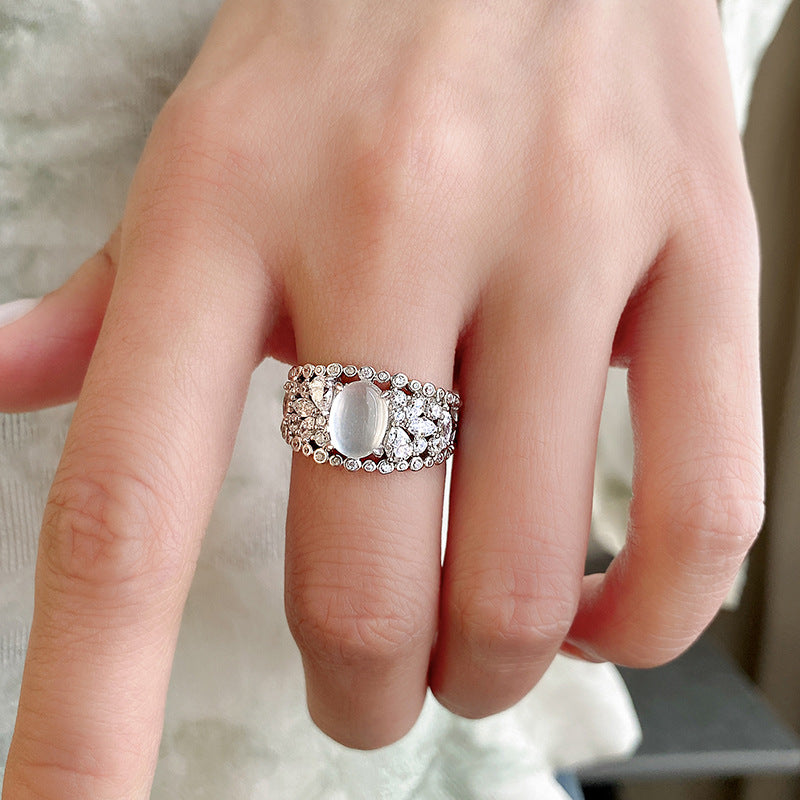 Wholesale Super Sparkling Zirconia Cat's Eye Open Ring ACC-RS-KJ001