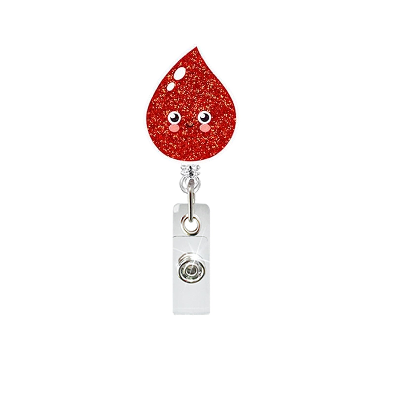 Wholesale Fun Cartoon Acrylic Badge Reel Retractable ID Card Holder Keychain Accessory