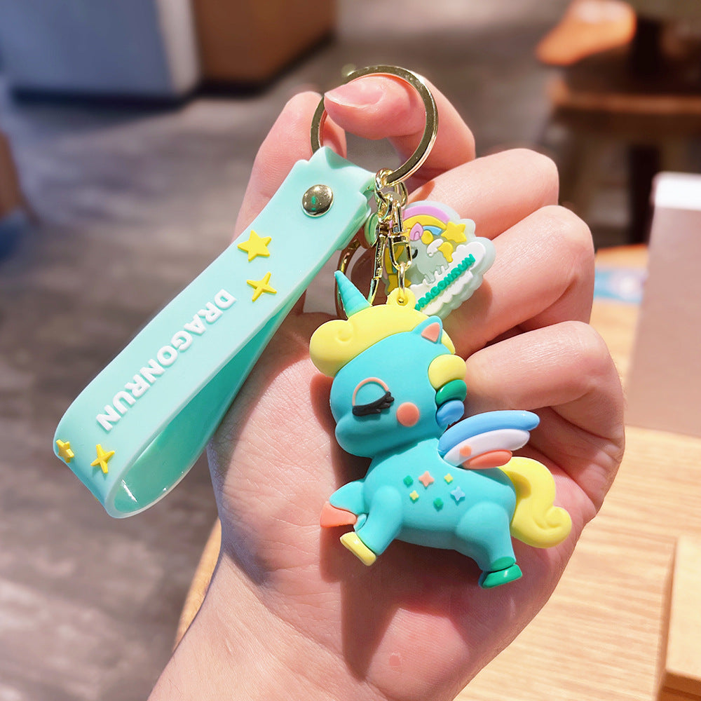 Wholesale Cartoon Cute Unicorn PVC Keychain Cute Keychain ACC-KC-ErLu012
