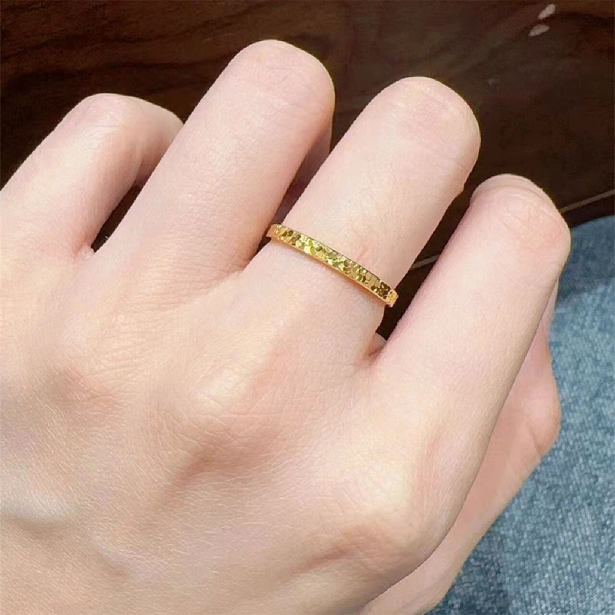 Wholesale Trendy Gold Tone Geometric Starlight Women S Ring Zinc Alloy Fashion Accessory Boutique Resale
