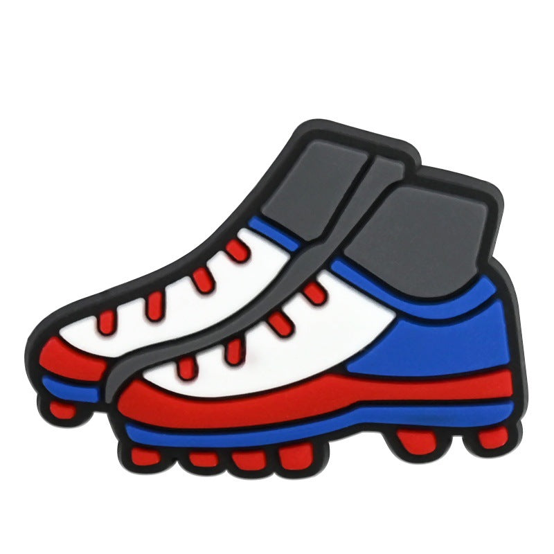 Wholesale Random 100pcs floral clogs PVC Soft Rubber Shoe Buckle Decoration