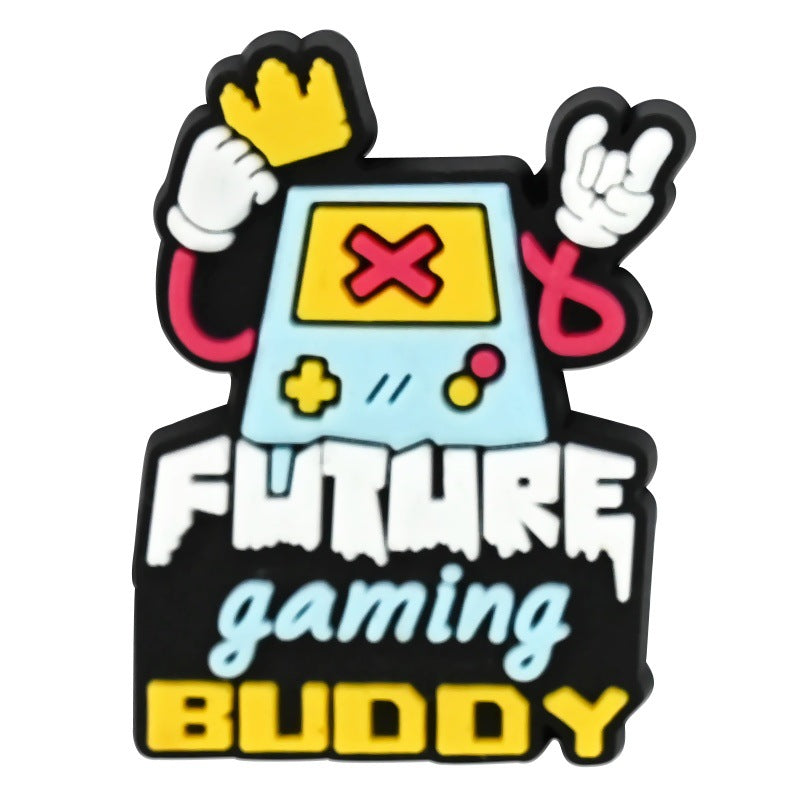 Wholesale  Random 100pcs phrase seriesPVC Soft Rubber Shoe Buckle Decoration