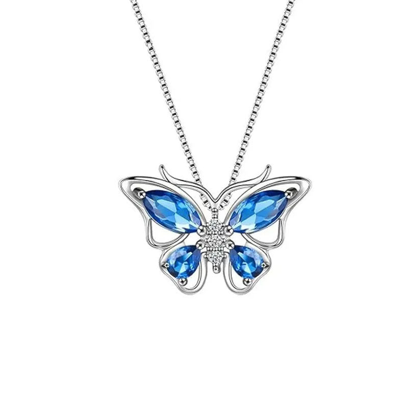 Wholesale Butterfly Rhinestone Crystal Alloy Ring Necklace Earrings ACC-NE-XunOu011