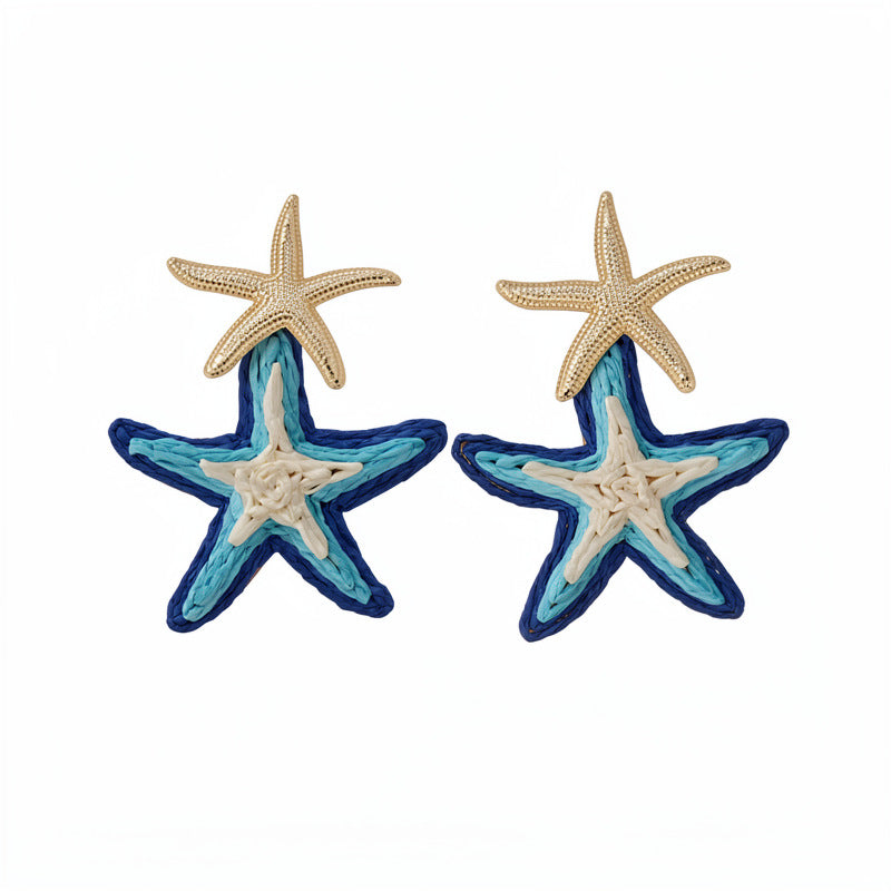 Wholesale Stylish Star Shape Alloy Earrings,  Silver Needle Finish,  Everyday Jewelry Accessory for Resale
