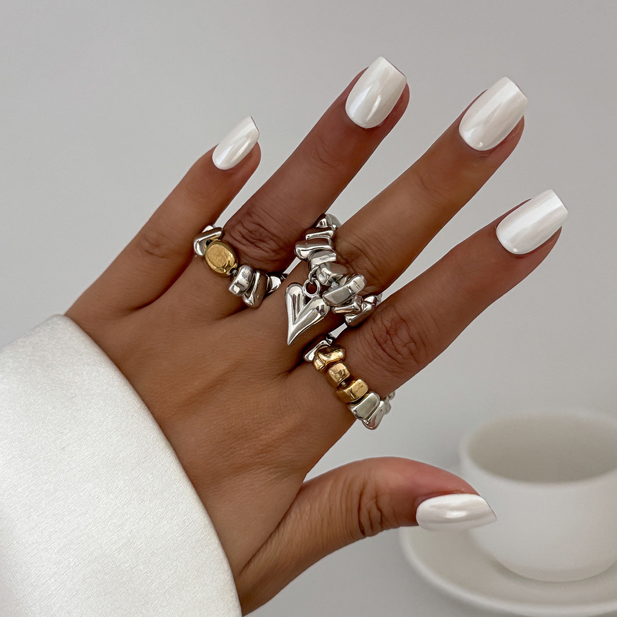 Wholesale Heart irregular CCB beaded clavicle necklace