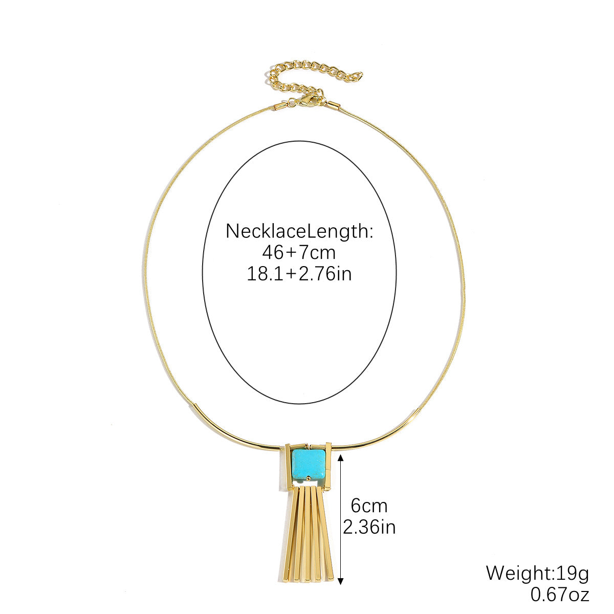 Wholesale  Natural Turquoise Beaded Jewelry Niche Design Sense Double-layer Drop Pendant Turquoise Necklace