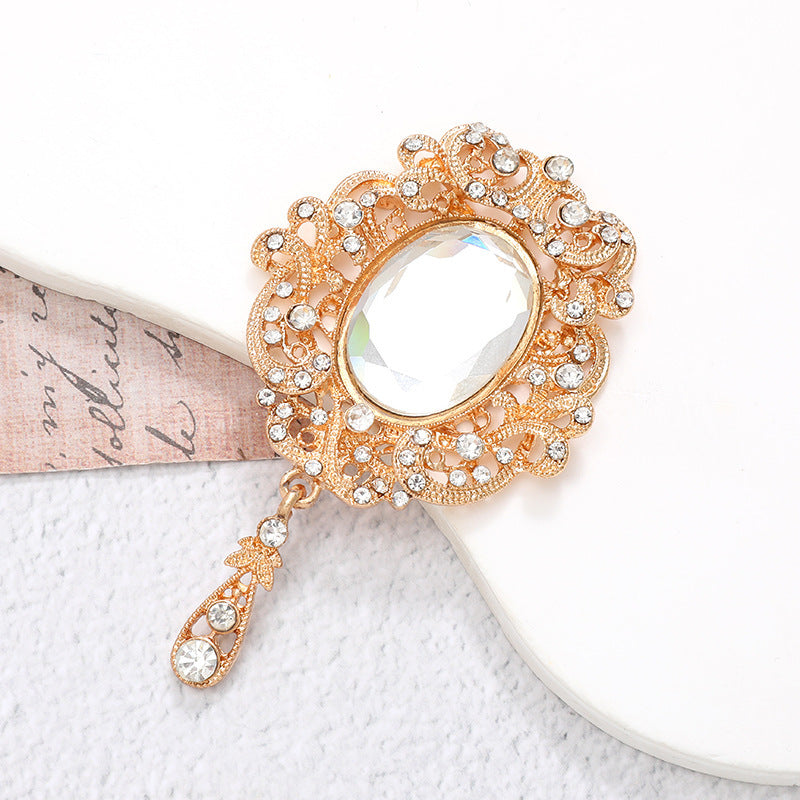 Wholesale  Diamond Pearl Flower Sun God flower brooch gem pendant