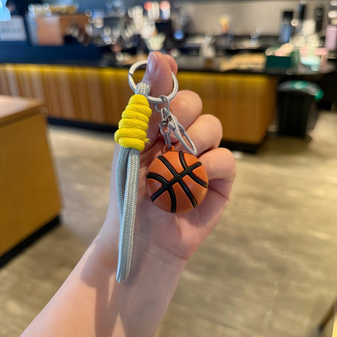 Wholesale Cartoon Sports Ball Keychains PVC Basketball Football Bag Charm for Boys