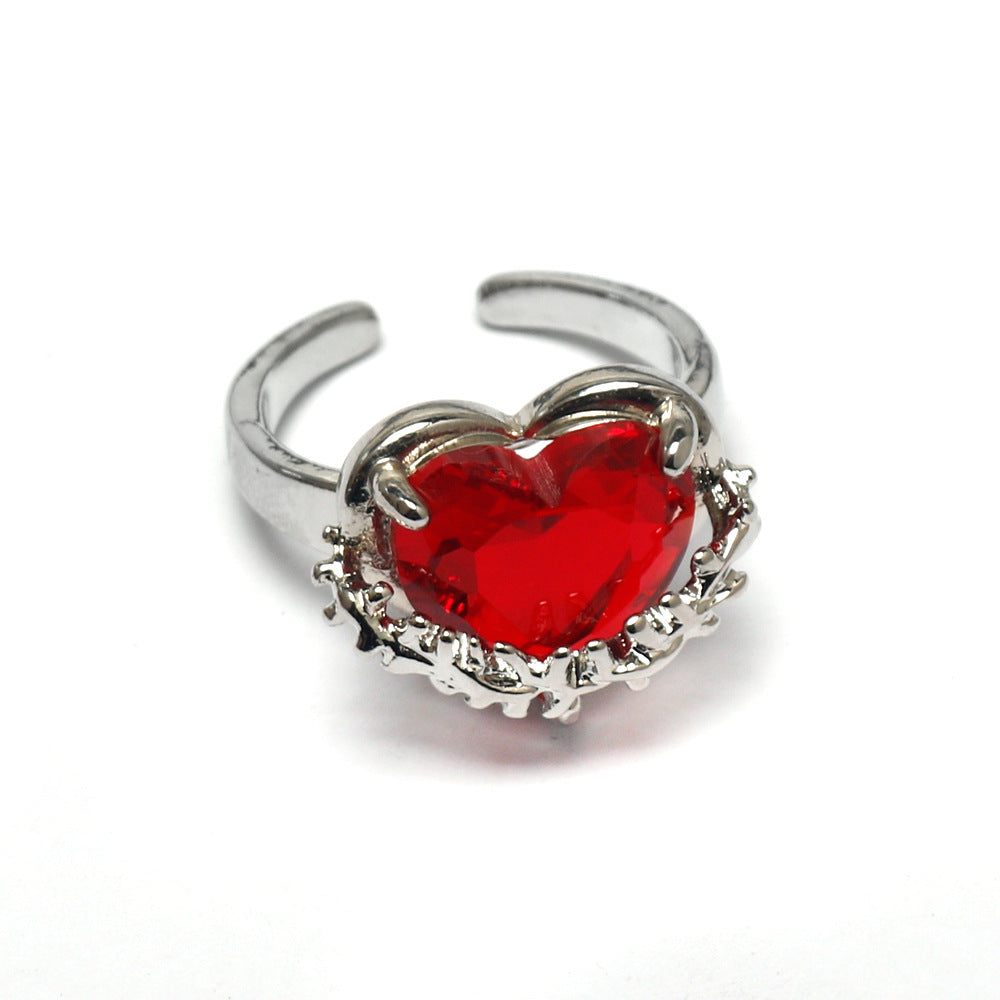 Wholesale Lava Heart Ring Angel Wings Love Cross Dark Gothic Open Rings ACC-RS-HX002